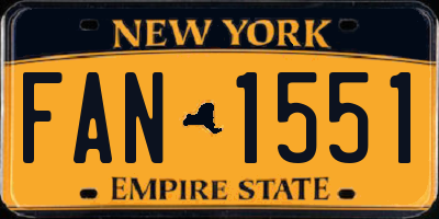 NY license plate FAN1551
