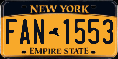 NY license plate FAN1553