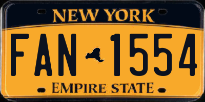 NY license plate FAN1554