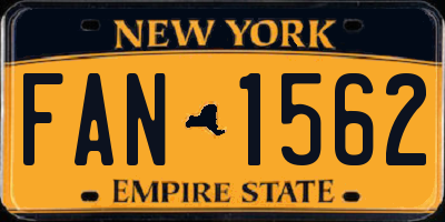 NY license plate FAN1562