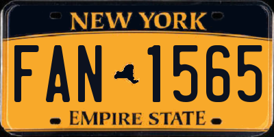 NY license plate FAN1565