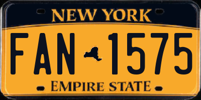 NY license plate FAN1575
