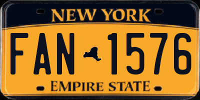 NY license plate FAN1576