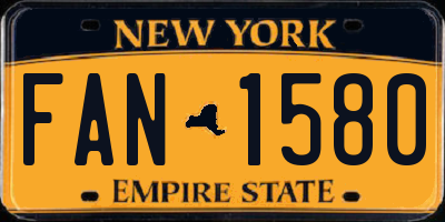 NY license plate FAN1580