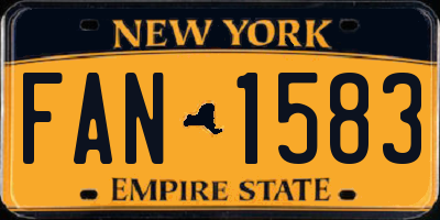 NY license plate FAN1583