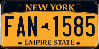 NY license plate FAN1585