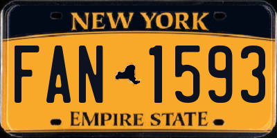 NY license plate FAN1593