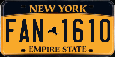 NY license plate FAN1610