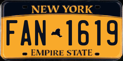 NY license plate FAN1619