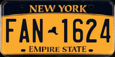 NY license plate FAN1624