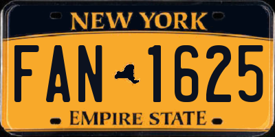 NY license plate FAN1625