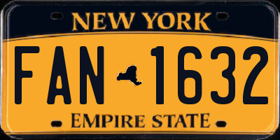 NY license plate FAN1632
