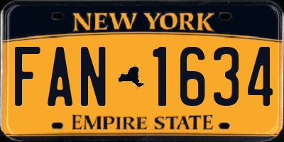 NY license plate FAN1634