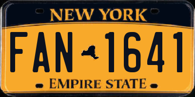 NY license plate FAN1641