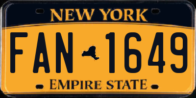 NY license plate FAN1649