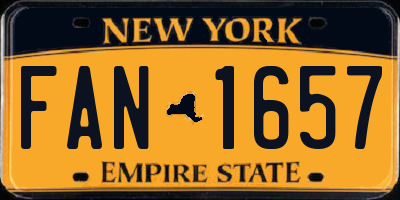 NY license plate FAN1657
