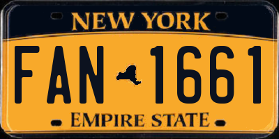 NY license plate FAN1661