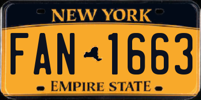 NY license plate FAN1663