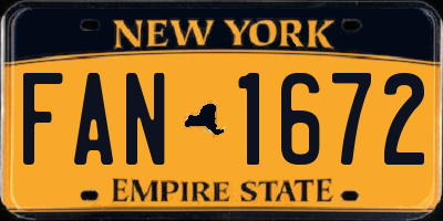 NY license plate FAN1672