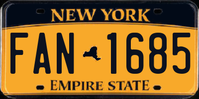 NY license plate FAN1685