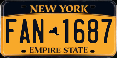 NY license plate FAN1687