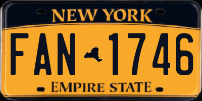 NY license plate FAN1746