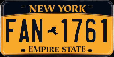 NY license plate FAN1761
