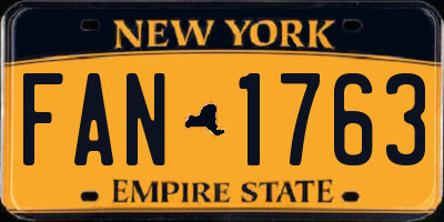 NY license plate FAN1763