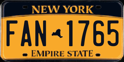 NY license plate FAN1765