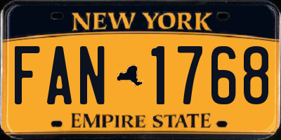 NY license plate FAN1768
