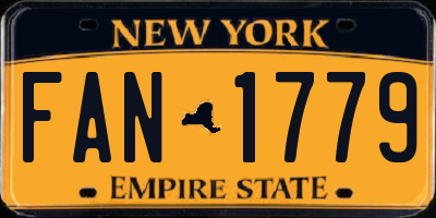 NY license plate FAN1779
