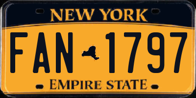 NY license plate FAN1797