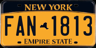 NY license plate FAN1813
