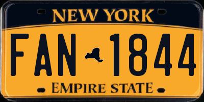 NY license plate FAN1844
