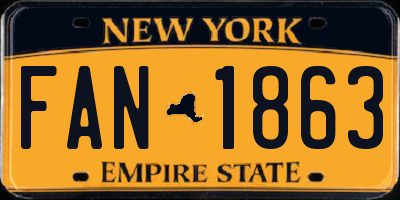 NY license plate FAN1863