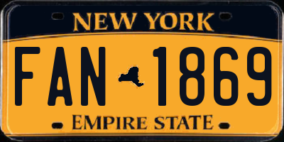 NY license plate FAN1869