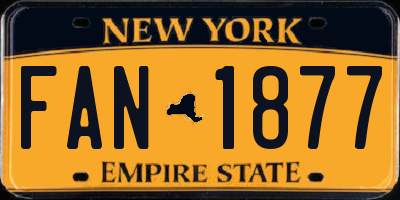 NY license plate FAN1877