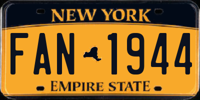 NY license plate FAN1944