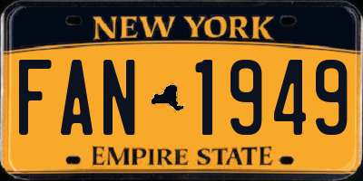 NY license plate FAN1949