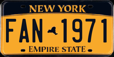 NY license plate FAN1971