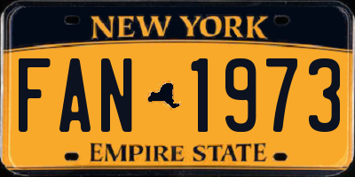NY license plate FAN1973