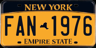 NY license plate FAN1976