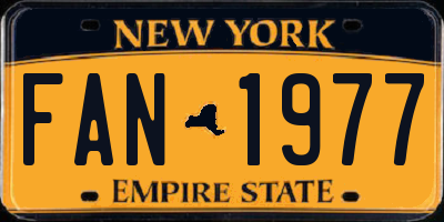 NY license plate FAN1977