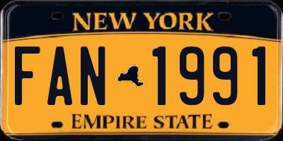 NY license plate FAN1991