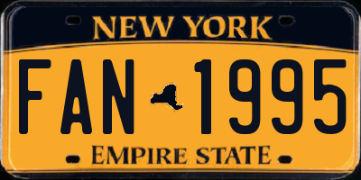 NY license plate FAN1995
