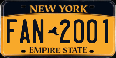 NY license plate FAN2001