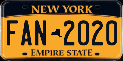 NY license plate FAN2020