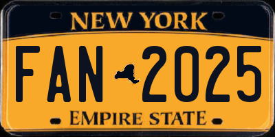 NY license plate FAN2025