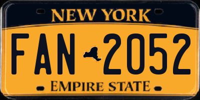 NY license plate FAN2052