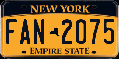 NY license plate FAN2075